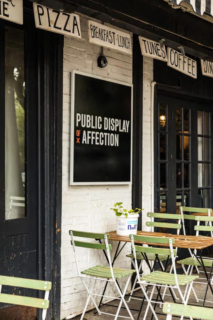 Exterior of Public Display of Affection, a pizza shop in Park Slope near the new rental apartments at 499 President.