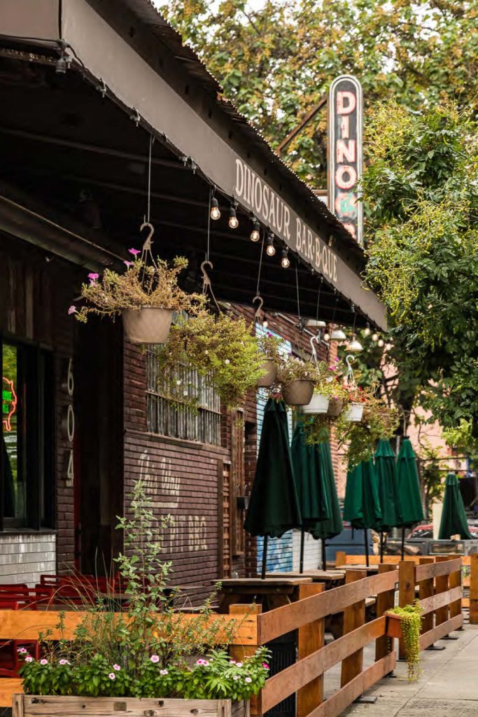 Exterior of Dinosaur Bar-B-Que, restaurant & catering company in Brooklyn, NY near 499 President Street luxury apartments.